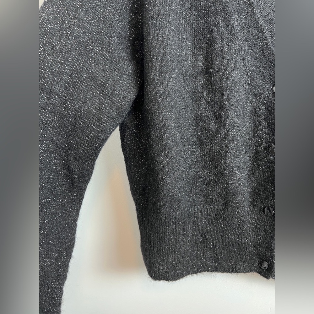 ANINE BING Mason Cardigan black mohair sparkle M - Picture 3 of 14